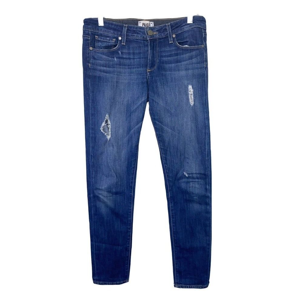 Paige Jeans Skyline Ankle Peg Distressed Ripped Women's 27 !